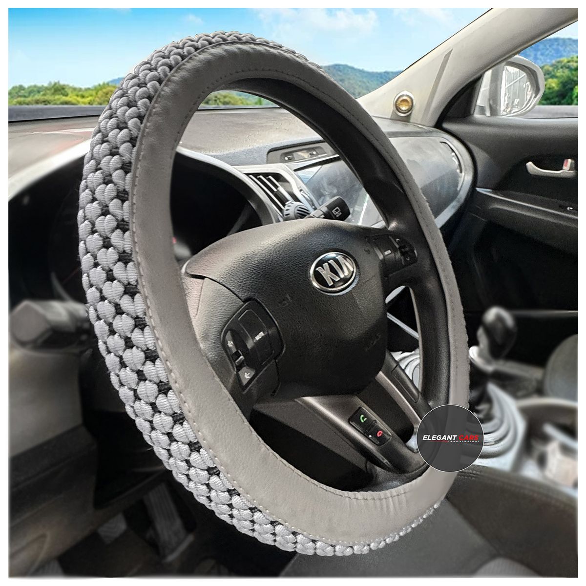 GENERICO - FORRO DE TIMON BLING BLING C DIAMANTES ROMBOS SILVER