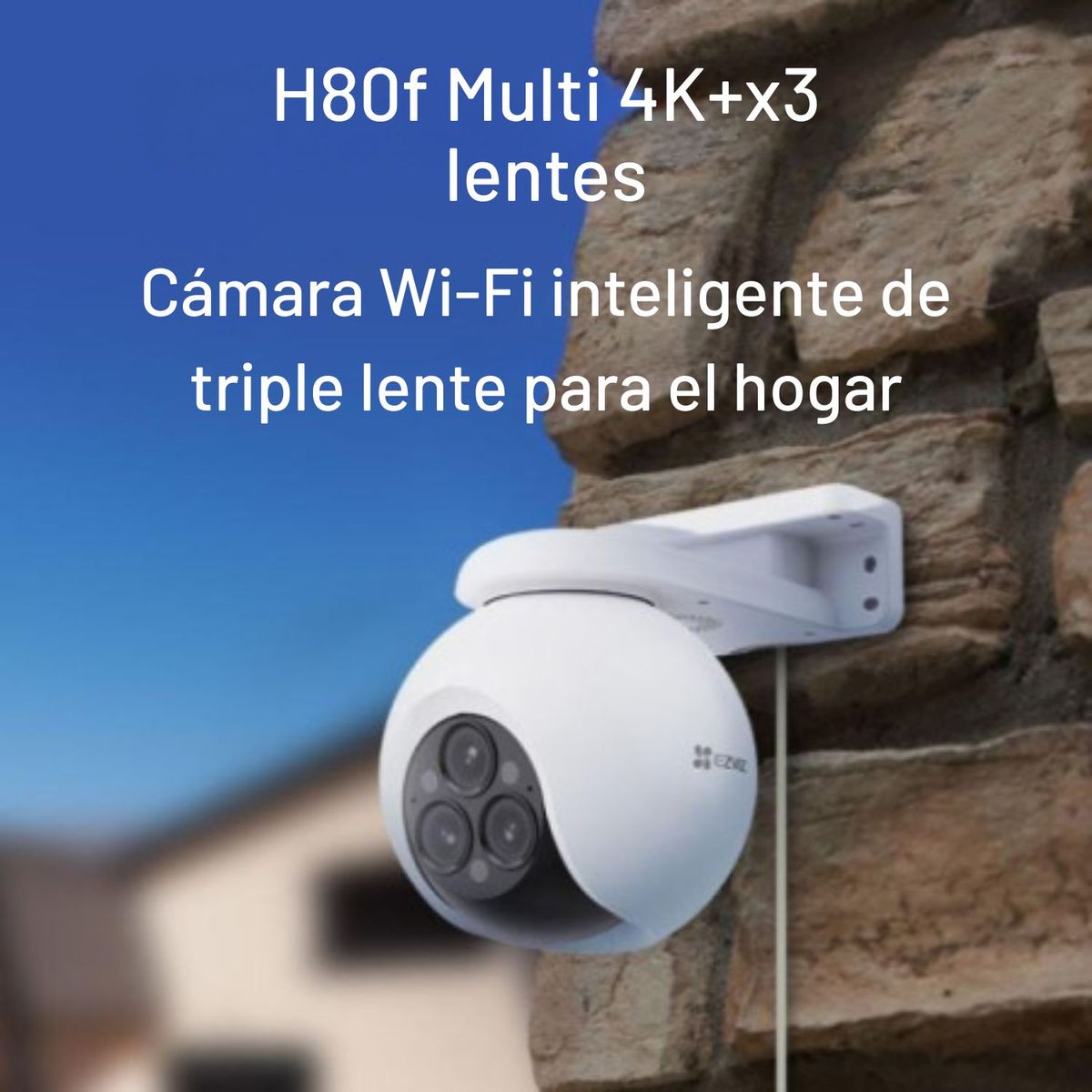 EZVIZ - Cámara Ip Ptz Para Exteriores Ezviz H80f Con Triple Lente Color Blanco