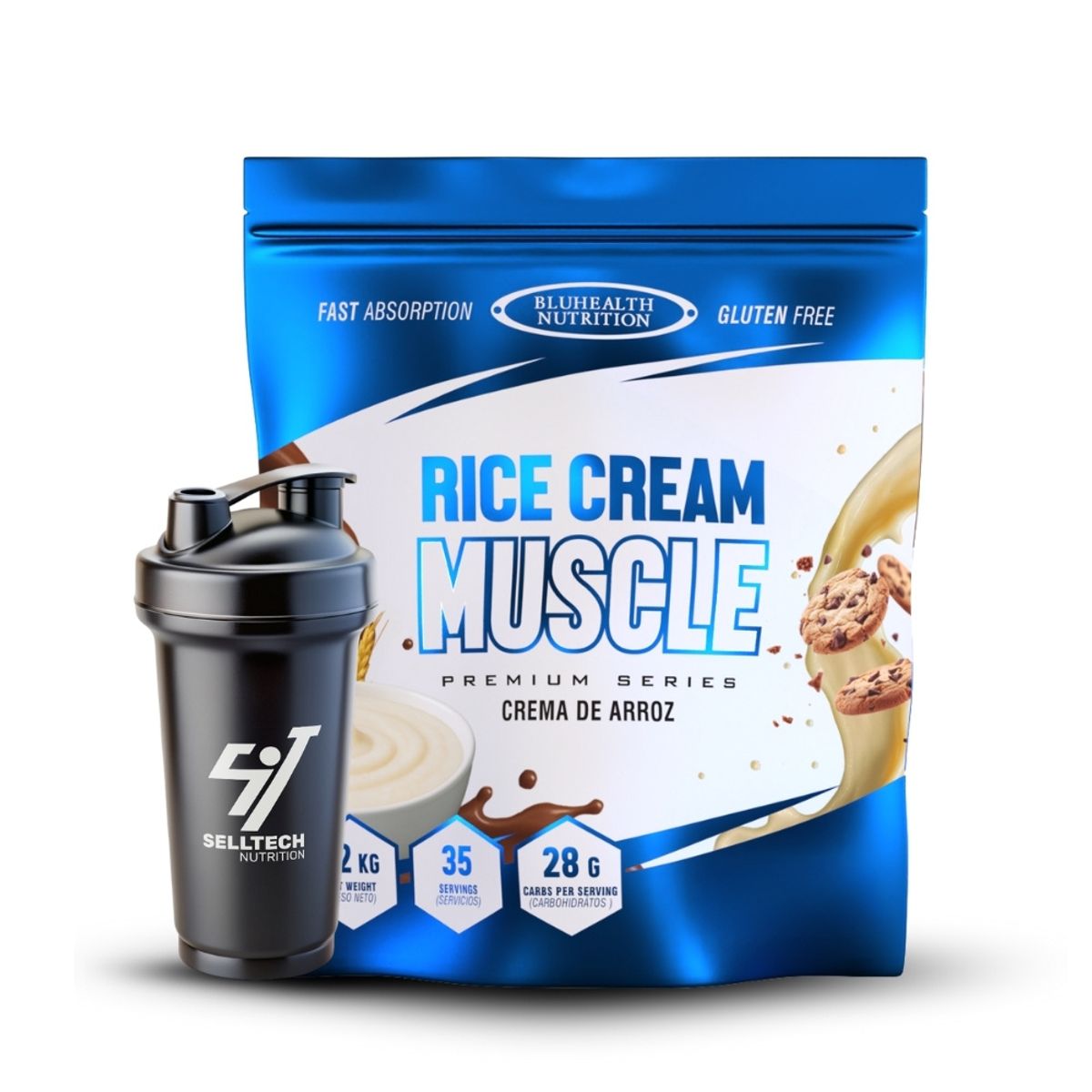 GENERICO - Crema De Arroz Bluhealth Nutrition 1.2 Kg Cookies