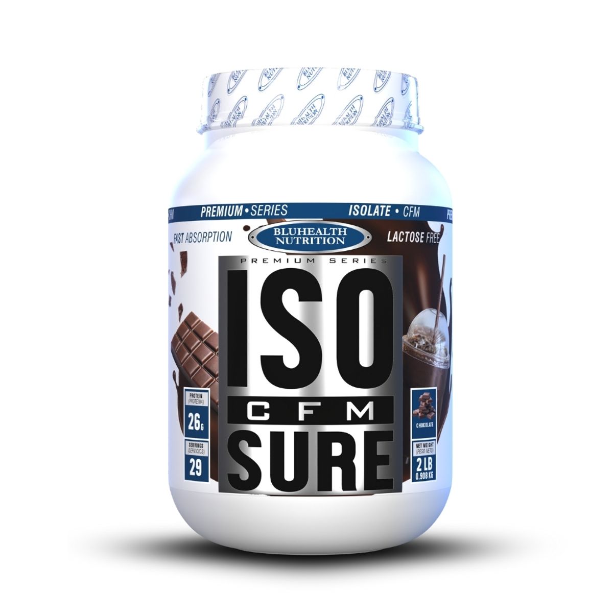 GENERICO - Iso Cfm Sure 2 lb Bluhealth Nutrition  Chocolate + Creatina 300gr