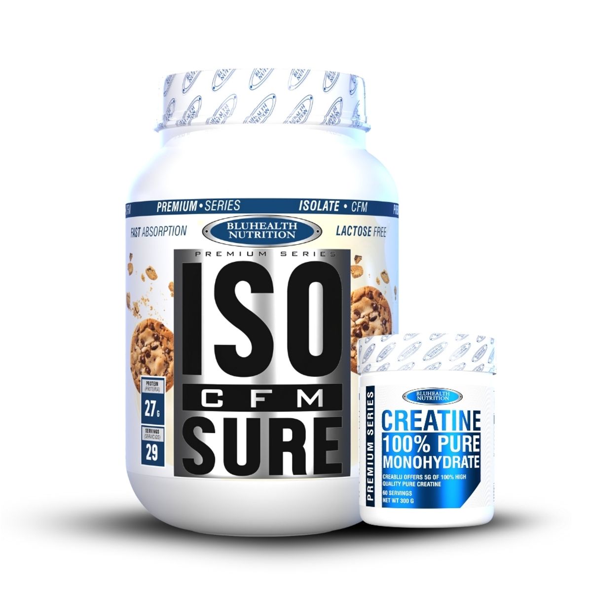 GENERICO - Iso Cfm Sure 2 lb Bluhealth Nutrition  Cookies+ Creatina 300gr