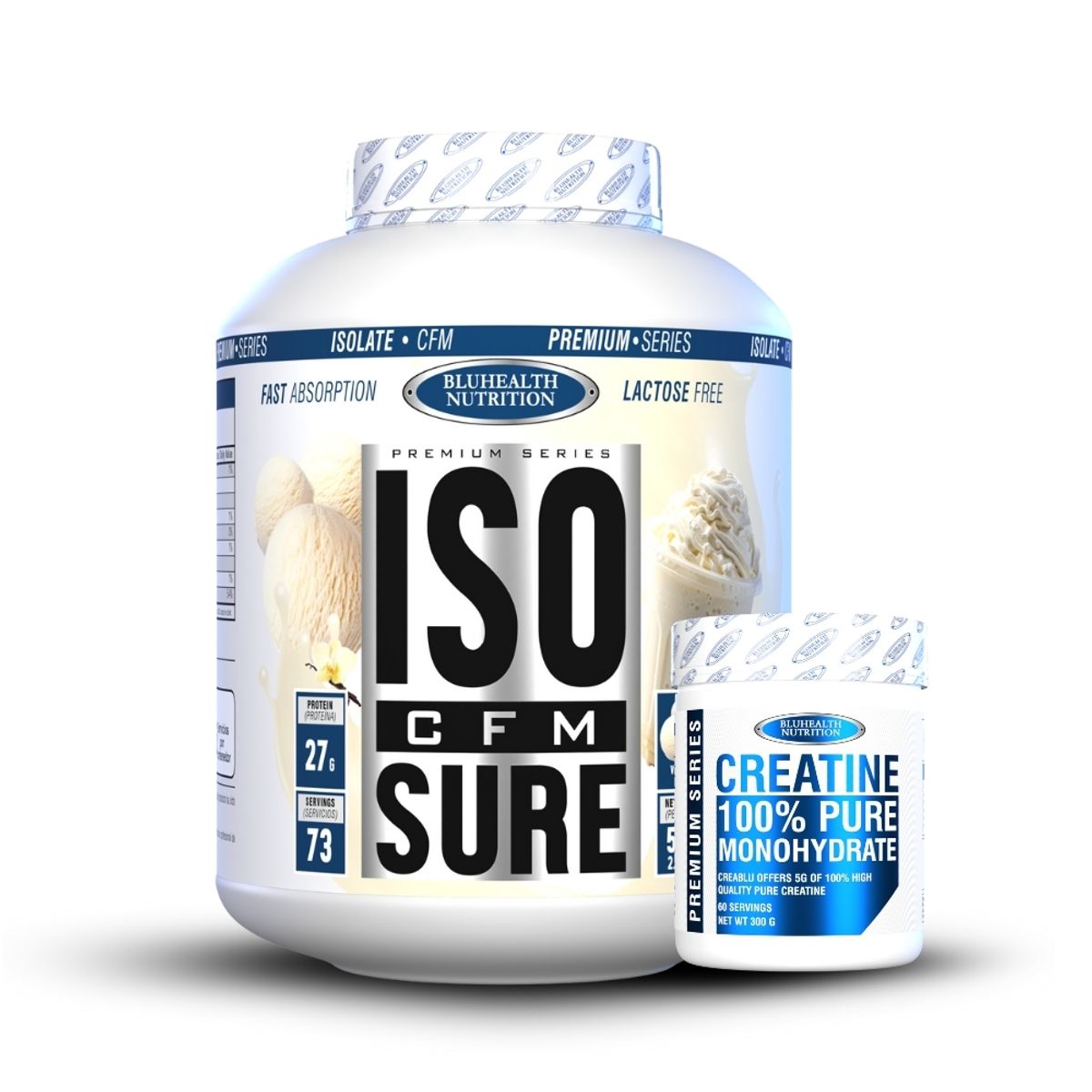 GENERICO - Iso Cfm Sure 5 lb Bluhealth Nutrition  Vainilla + Creatina 300gr
