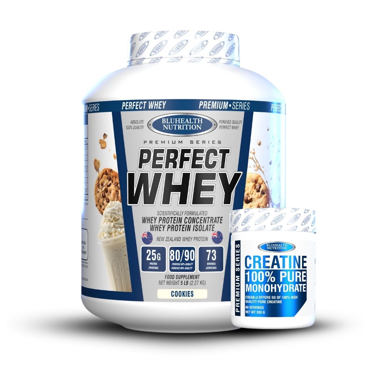 GENERICO - Perfect Whey 5 lb Bluhealth Nutrition  Cookies + Creatina 300gr