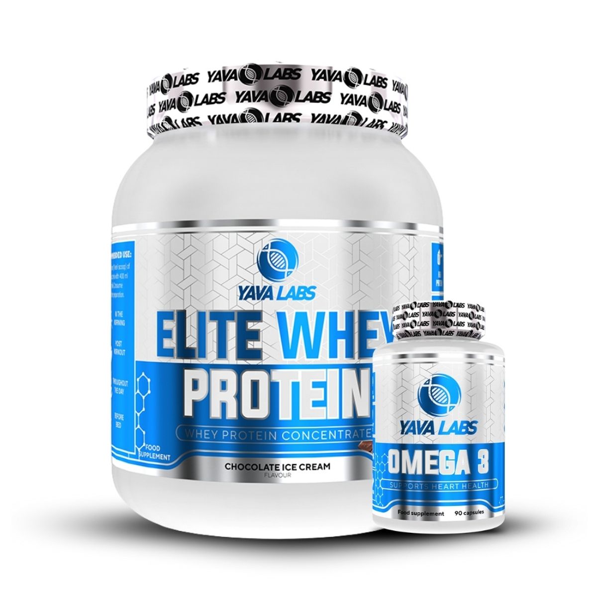 GENERICO - Proteína Yava Elite Whey Protein 1Kg Chocolate + Omega 3 90 Softgel