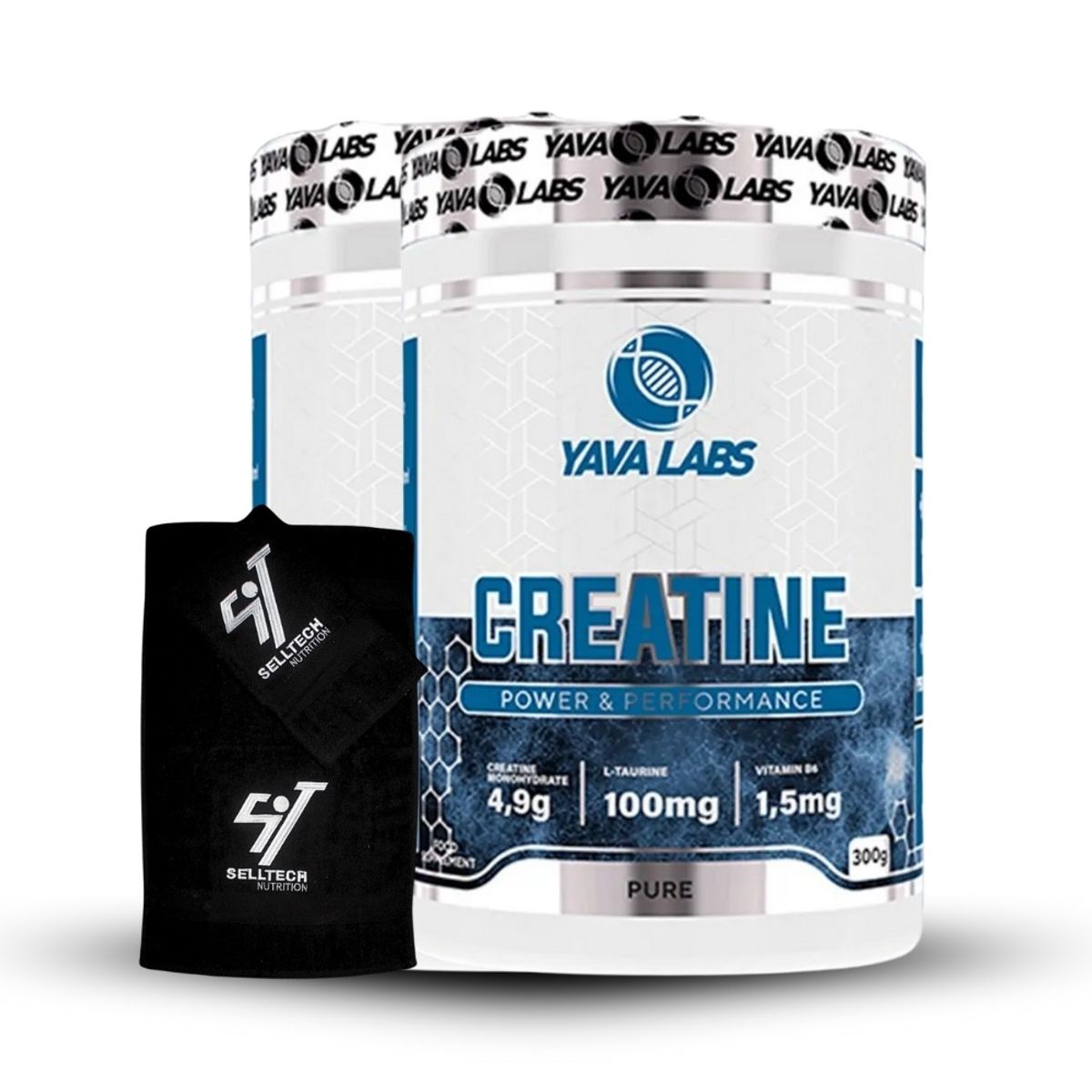 GENERICO - Creatina Monohidratada Yava Labs 300Gr X2 + Toalla
