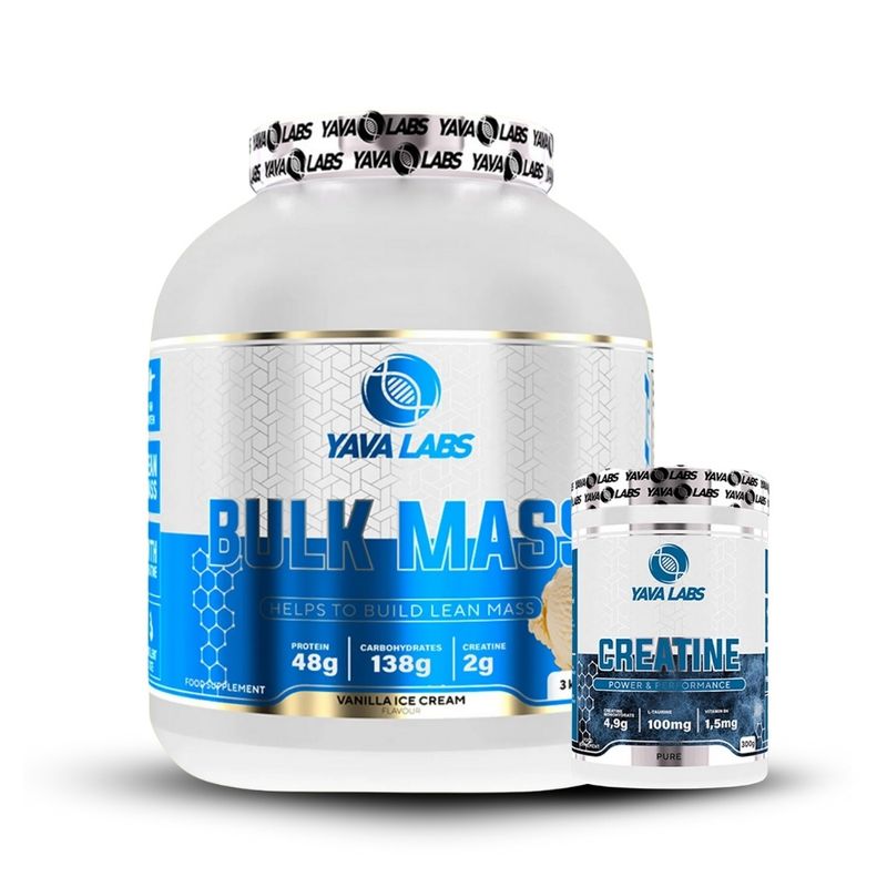 GENERICO - Bulk Mass 3 kg Vainilla + Creatina Monohidratada Yava Labs 300Gr