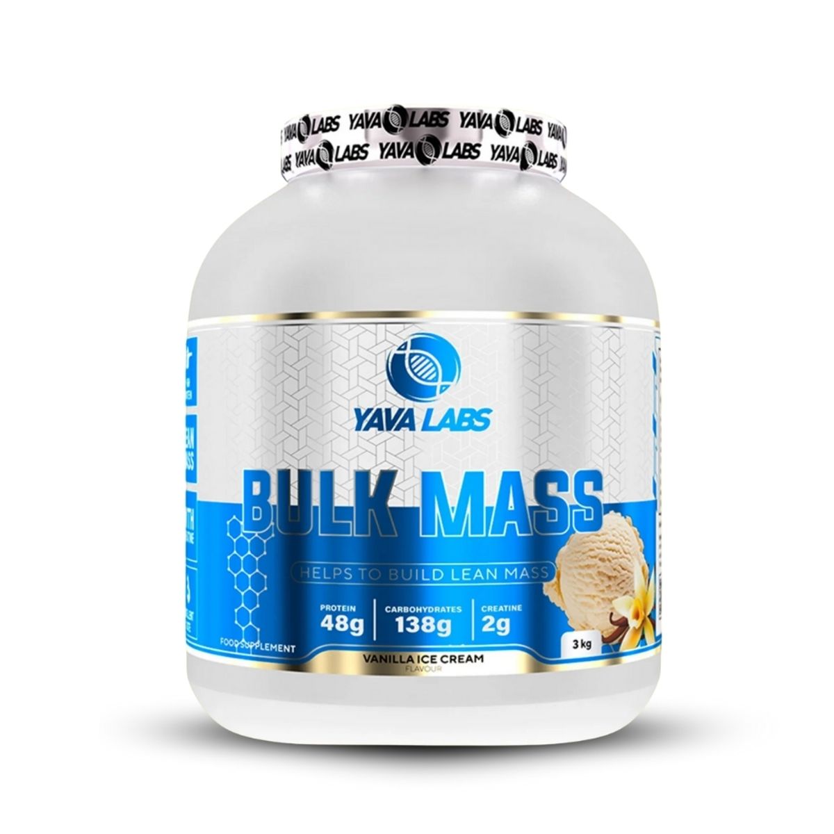 GENERICO - Bulk Mass 3 kg Vainilla + Creatina Monohidratada Yava Labs 300Gr
