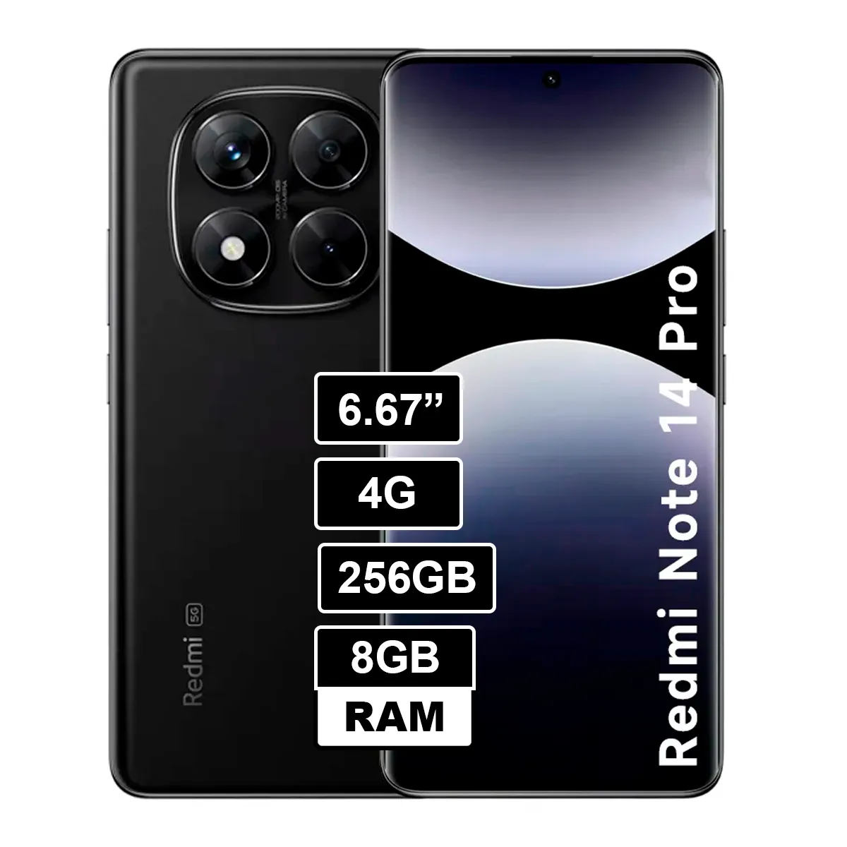 XIAOMI - Celular Redmi Note 14 pro 4G 8GB RAM 256GB NEGRO