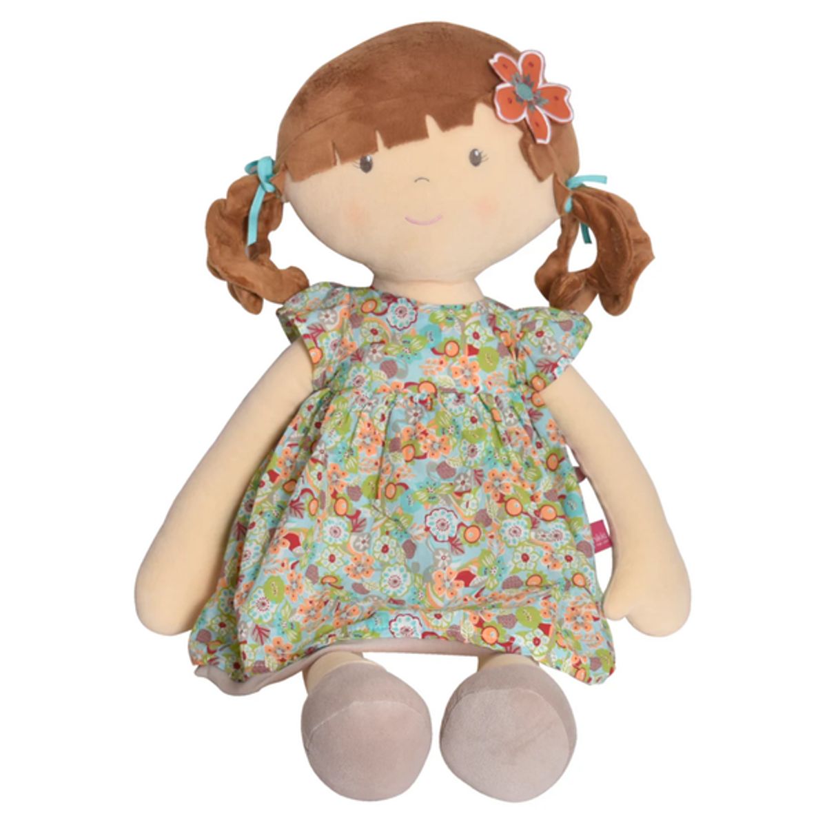 BONIKKA - Bonikka muñeca textil suave jumbo 80 cm modelo Summer vestido flores