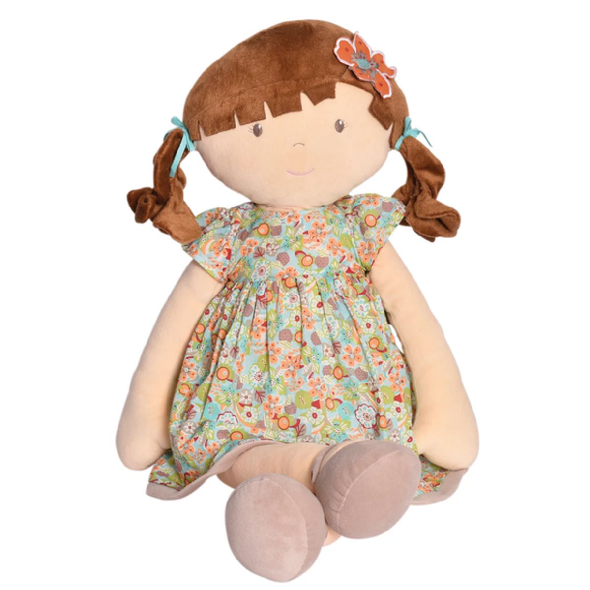 BONIKKA - Bonikka muñeca textil suave jumbo 80 cm modelo Summer vestido flores