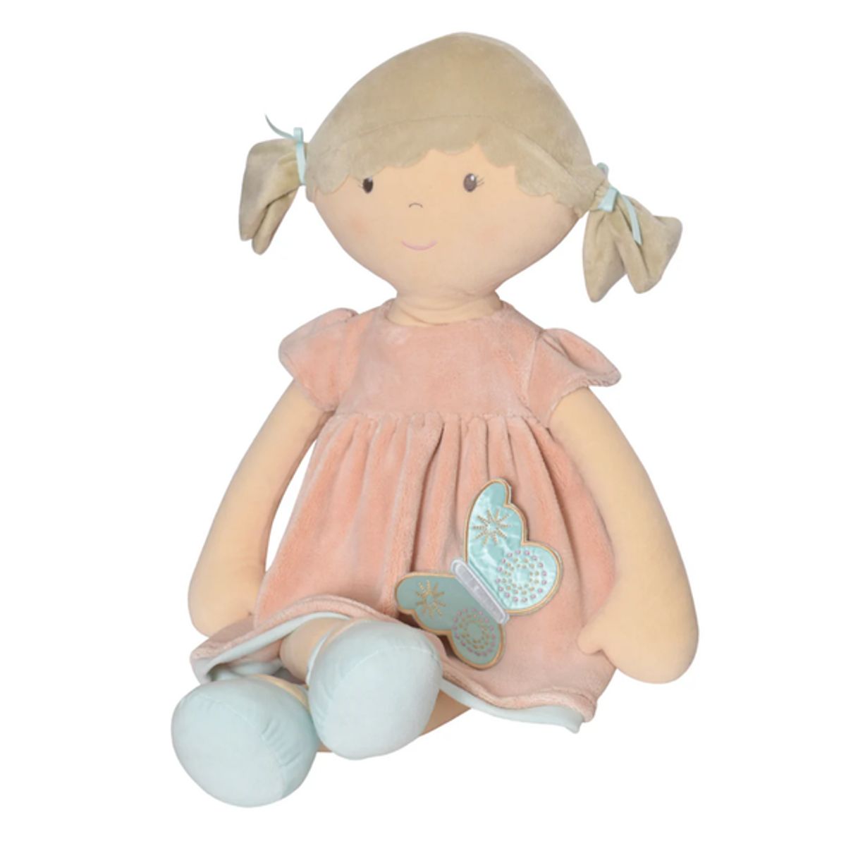 BONIKKA - Bonikka muñeca textil suave jumbo 80 cm modelo Pia vestido melón