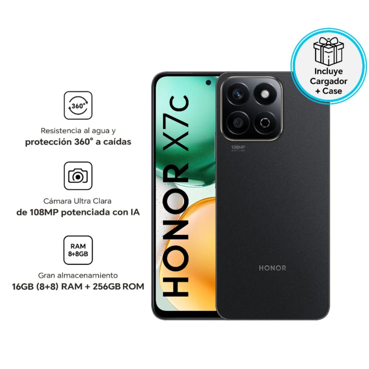 HONOR - Celular Honor X7C 8+256 GB Negro