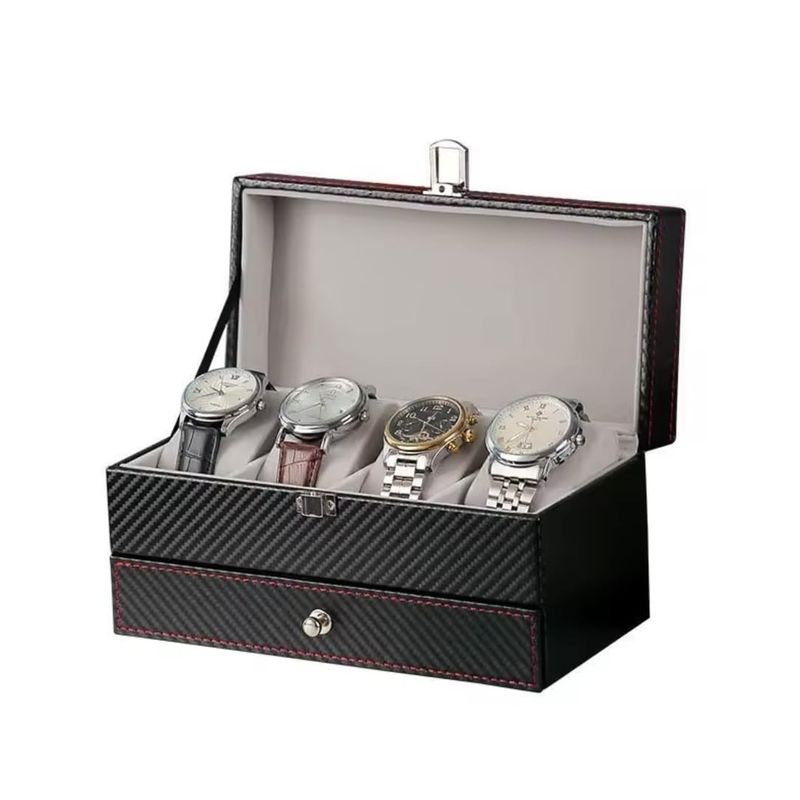 GENERICO - Elegante Organizador de Relojes y Joyas de Doble Capa