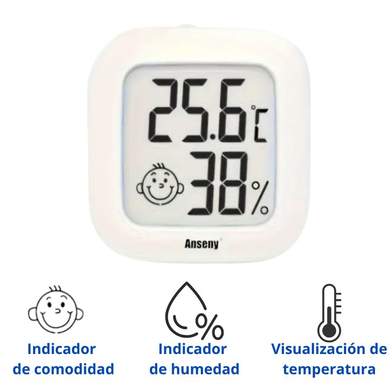 GENERICO - TERMOMETRO DIGITAL MINI LCD SMARTSMILE MONITOREA TEMPERATURA Y HUMEDAD