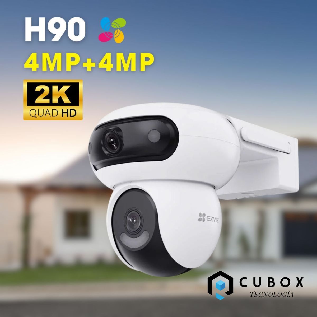 EZVIZ - EZVIZ H90 DUAL 2K+ CAMARA DE SEGURIDAD WIFI 4MP+4MP DOBLE LENTE