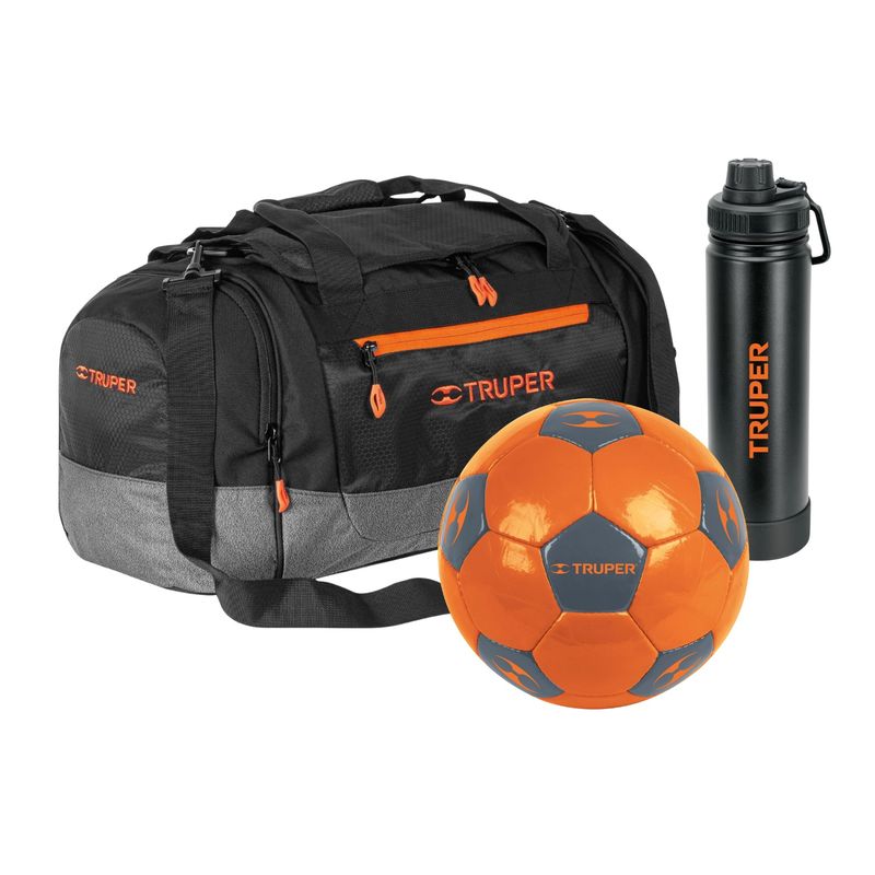TRUPER - Combo Maleta deportiva y viaje + Pelota y Tomatodo Truper