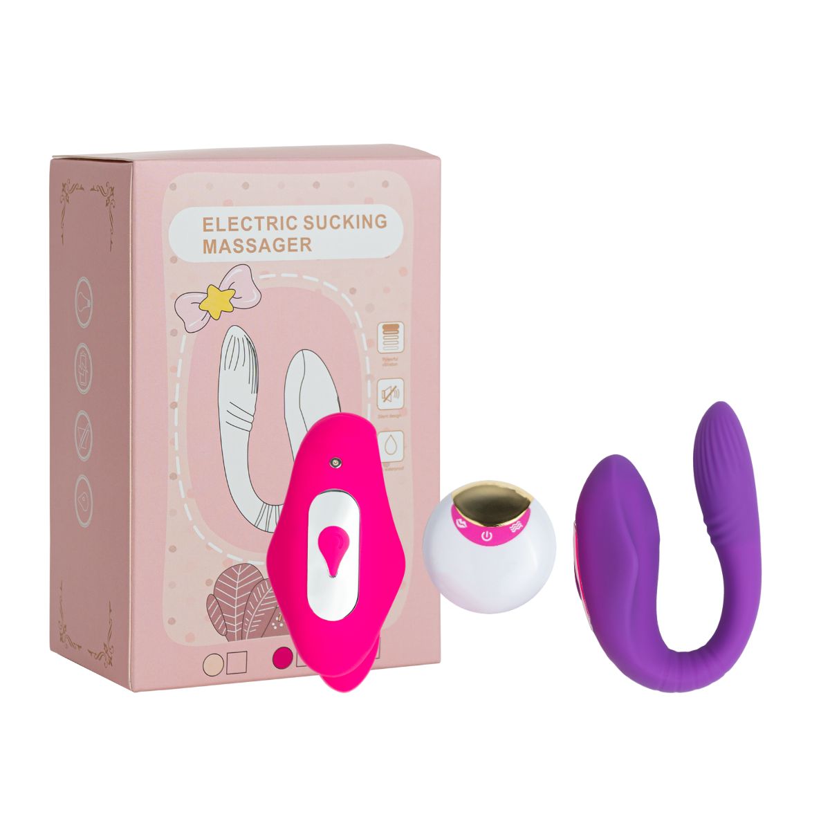 GENERICO - Vibrador con succionador potente control remoto-Morado