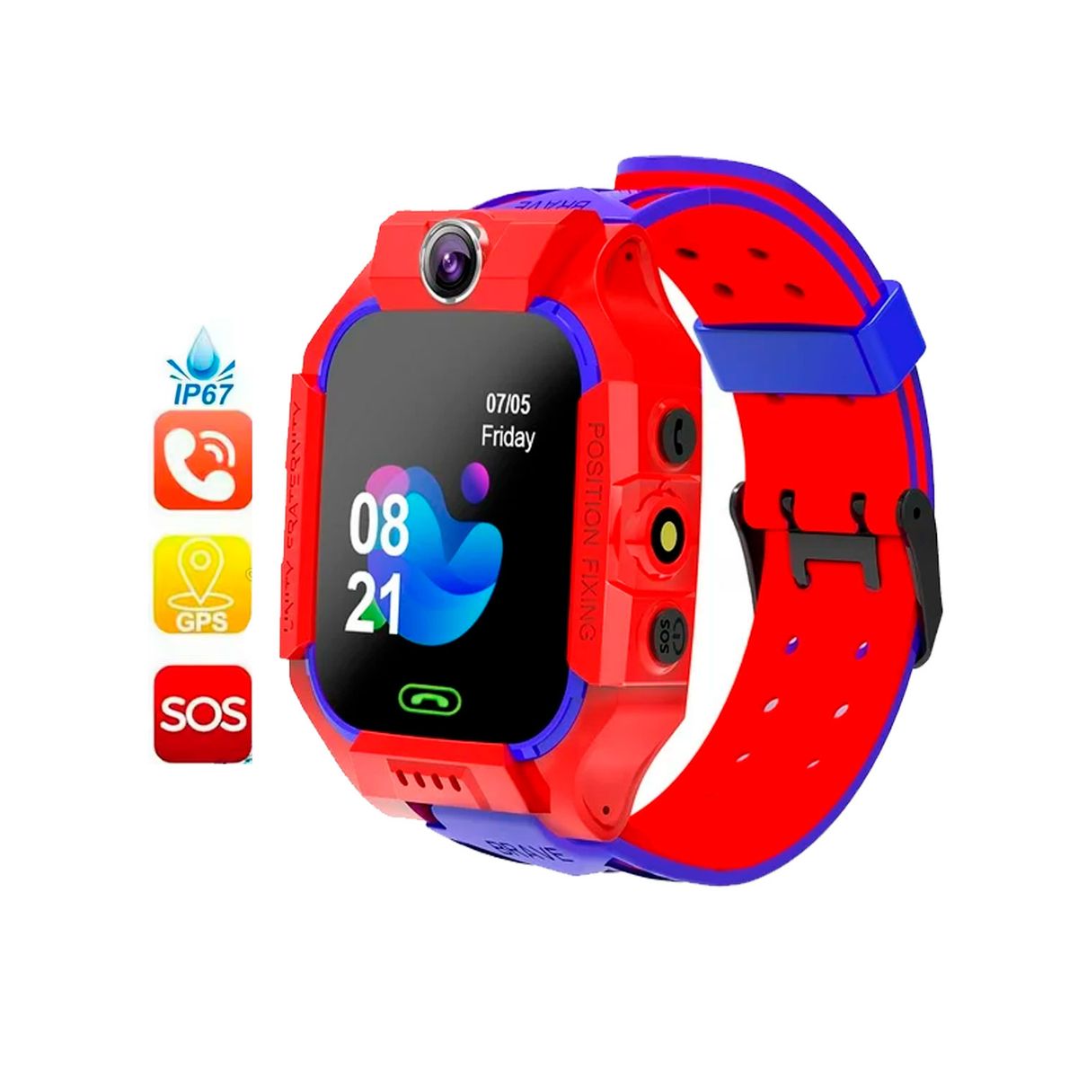 OEM - Smartwatch para Niños Q19 con GPS Botón SOS y Cámara Rojo