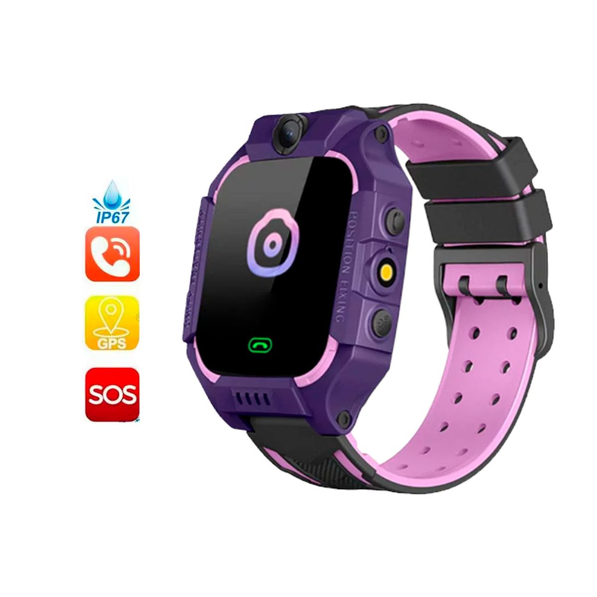 OEM - Smartwatch para Niños Q19 con GPS Botón SOS y Cámara Morado