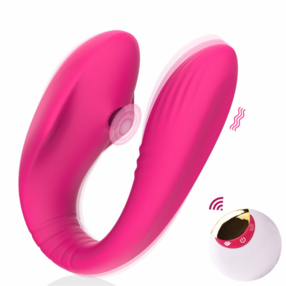 GENERICO - Vibrador con succionador potente control remoto-Rosado