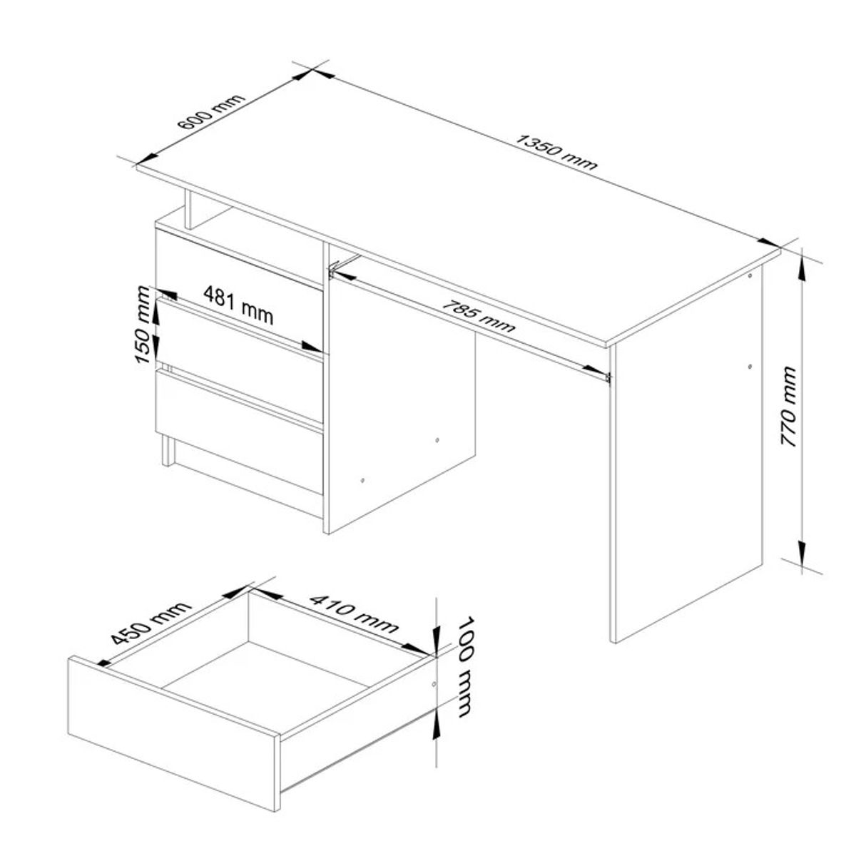 NACION MUEBLES - ESCRITORIO PARA PC FRISK NACION MUEBLES