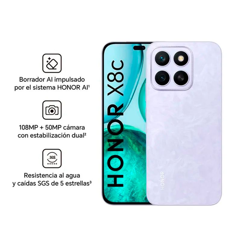 HONOR - Celular Honor X8c 8GB Ram 256GB Color Púrpura