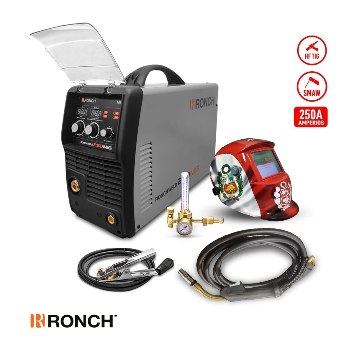 RONCH - MÁQUINA DE SOLDAR 250MIG RONCH + CARETA FOTOSENSIBLE