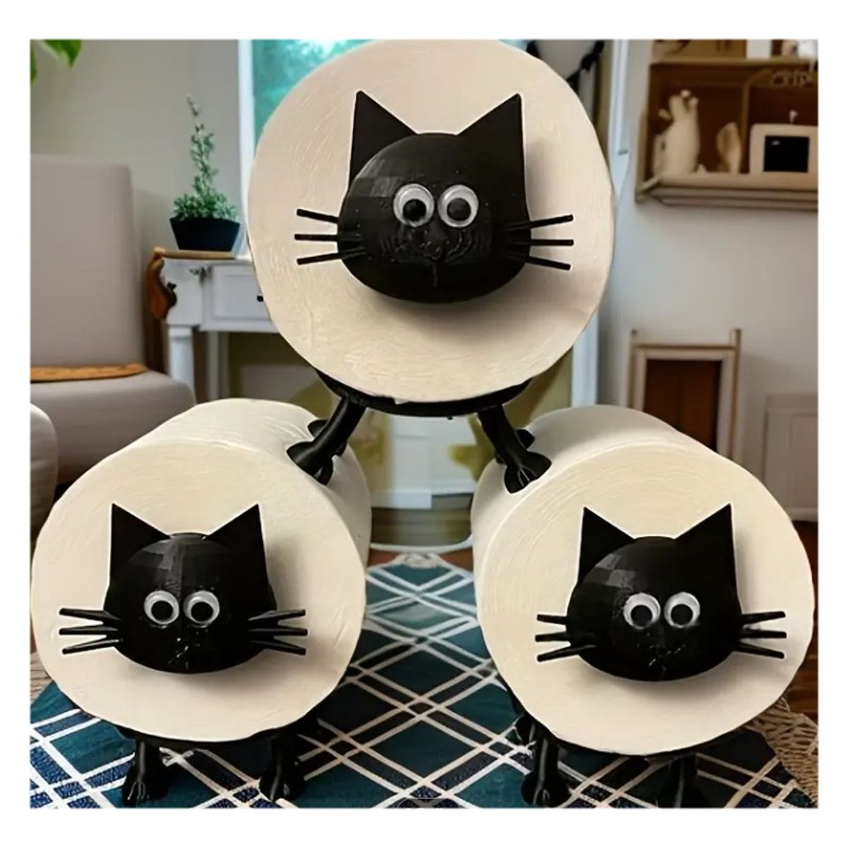 GENERICO - Soporte para Papel Higiénico de Repuesto Modelo Gato 3D