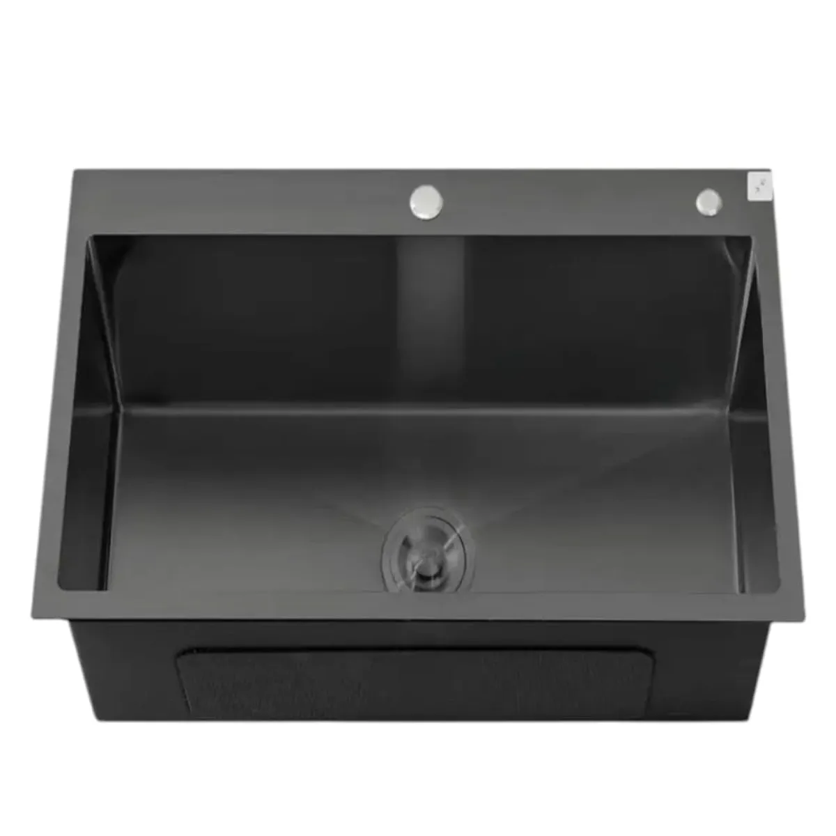 GENERICO - Lavadero Fregadero de Cocina RINOX de Acero Inoxidable Negro Mate 60x45x22