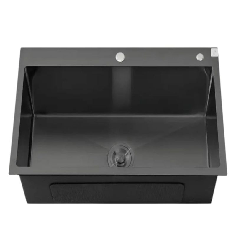 GENERICO - Lavadero Fregadero de Cocina RINOX de Acero Inoxidable Negro Mate 60x45x22