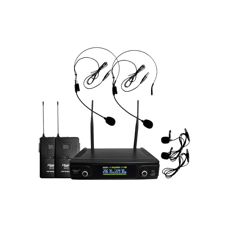 MICROFONO INALAMBRICO DUAL DE VINCHA Y SOLAPERO VHF VOZZEX | Falabella Perú