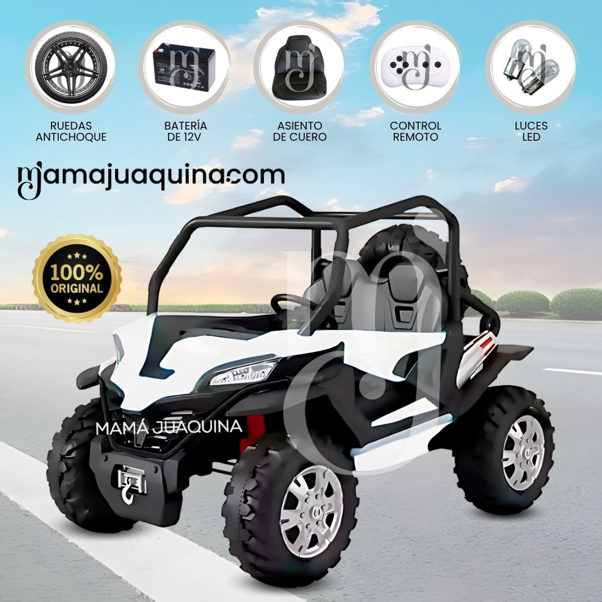 BABY - Carro a Batería 4x4 «RED FALCON» Todo Terreno White