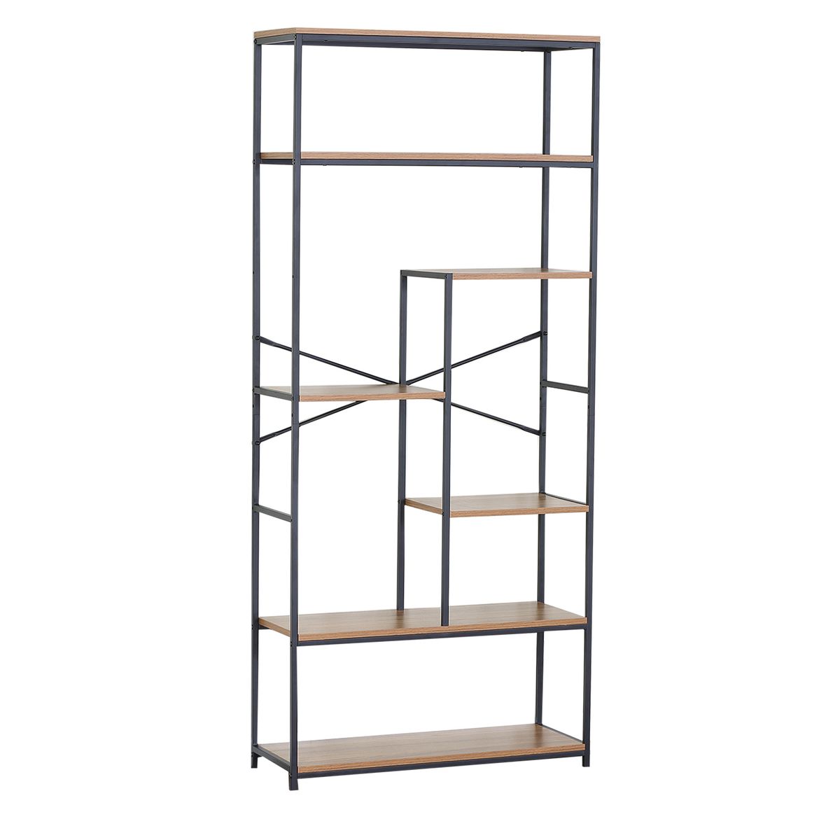 NOVAHUS - Estante Multinivel Alto Industrial Café 183x80x30