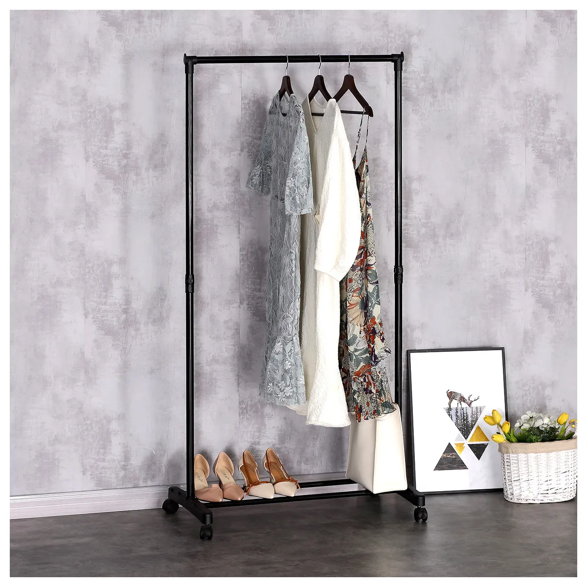 NOVAHUS - Estante Colgador Perchero de Ropa Estilo Industrial Hasta 5KG