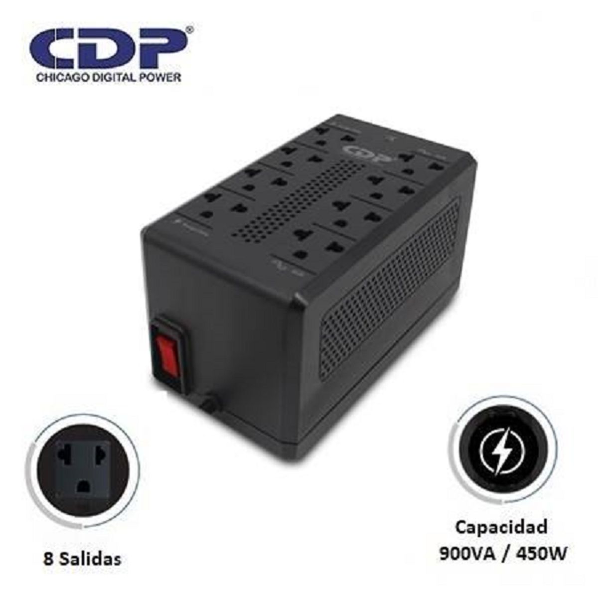 CDP - ESTABILIZADOR CDP RAVR1008I 900VA/450W 8 SALIDAS