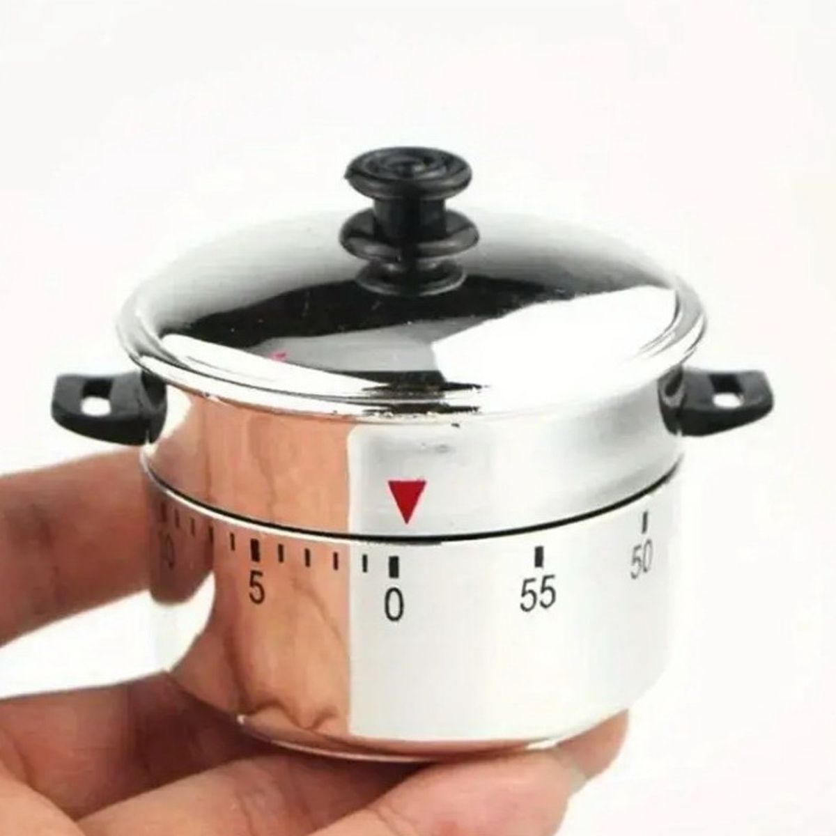GENERICO - Temporizador de Cocina con Forma de Ollita de Acero - Mecánico