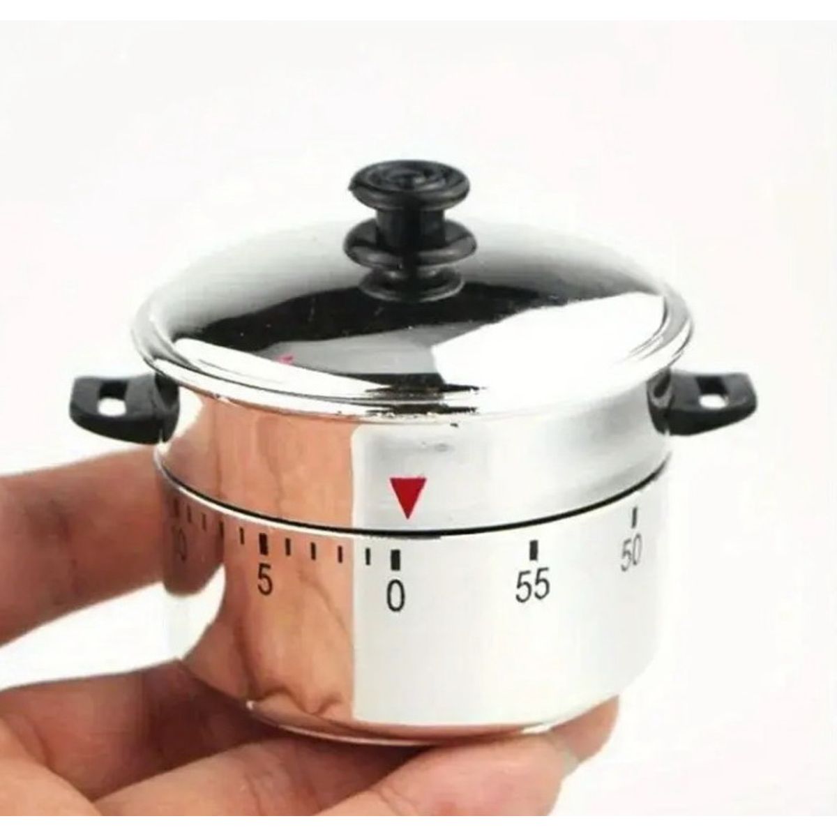 GENERICO - Temporizador de Cocina con Forma de Ollita de Acero - Mecánico