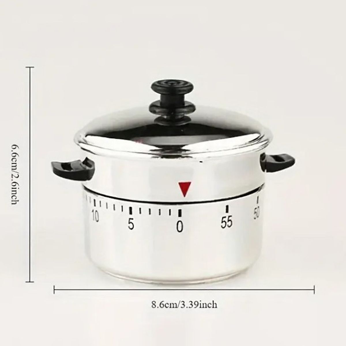 GENERICO - Temporizador de Cocina con Forma de Ollita de Acero - Mecánico