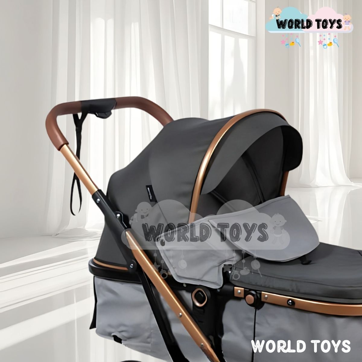 BABY - Coche Cuna Moisés de Lujo «RONDA PRIME» Gray