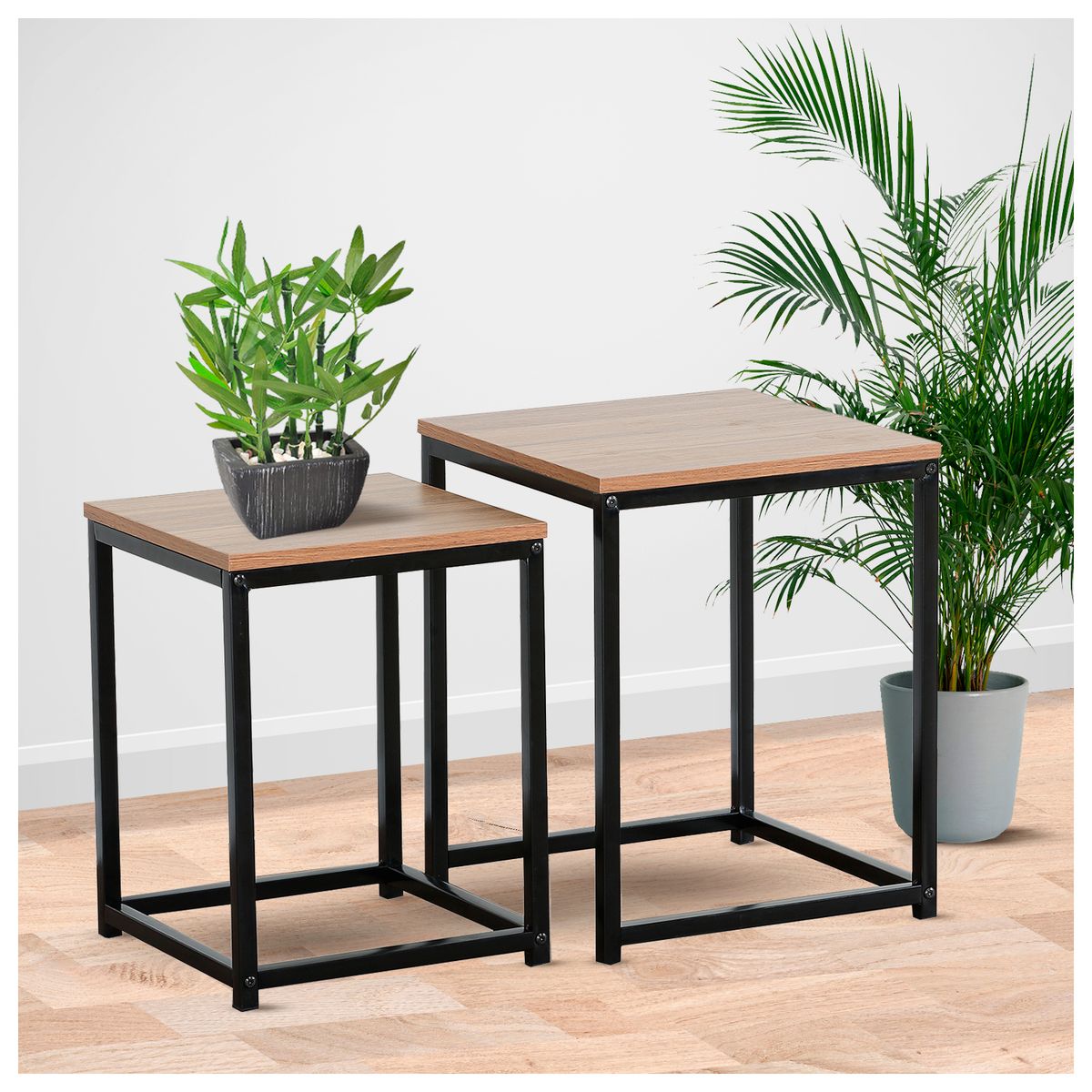 NOVAHUS - Set mesas laterales metal Industrial