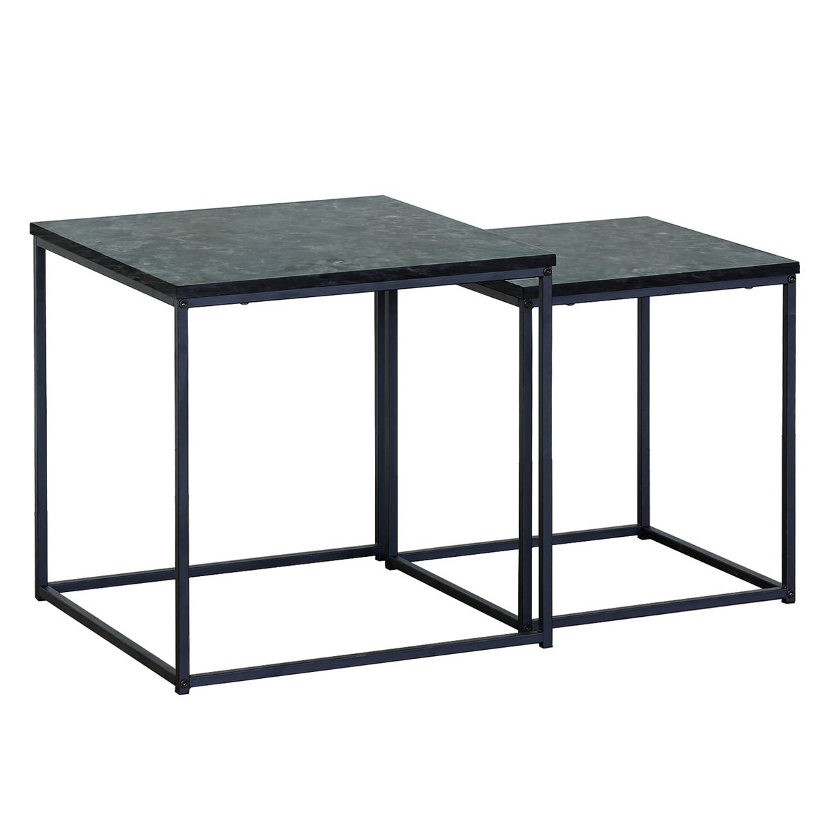 NOVAHUS - Set Mesas Laterales Estilo Marmol Negro