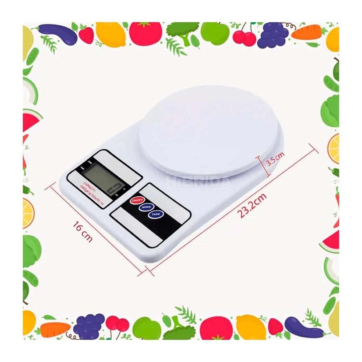 CUBULL - Balanza Gramera Digital 10KG SF-400 Blanco - Cubull