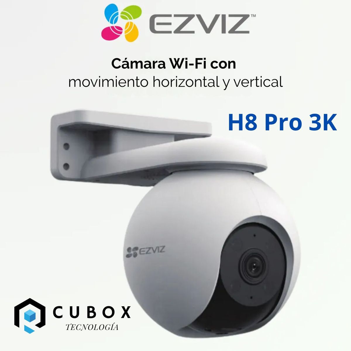 EZVIZ - CÁMARA DE SEGURIDAD WIFI H8PRO 3K CON LENTE 360° PARA EXTERIORES