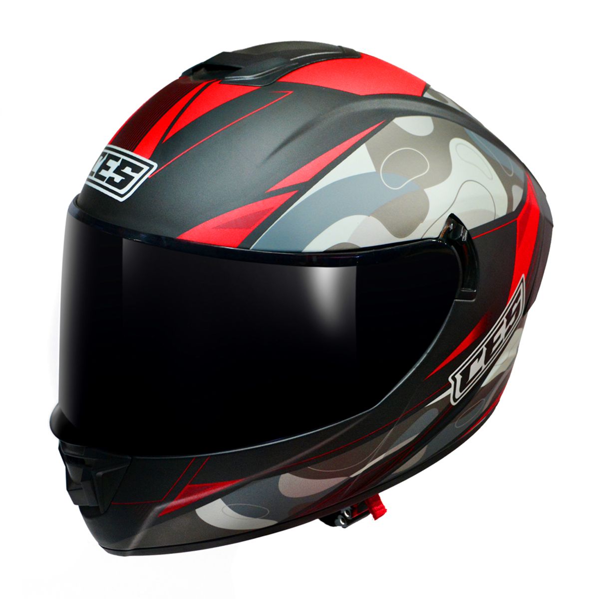 CES - CASCO MOTO CERTIFICADO DOBLE VISOR POLARIZADO CES CAMU GRIS ROJO