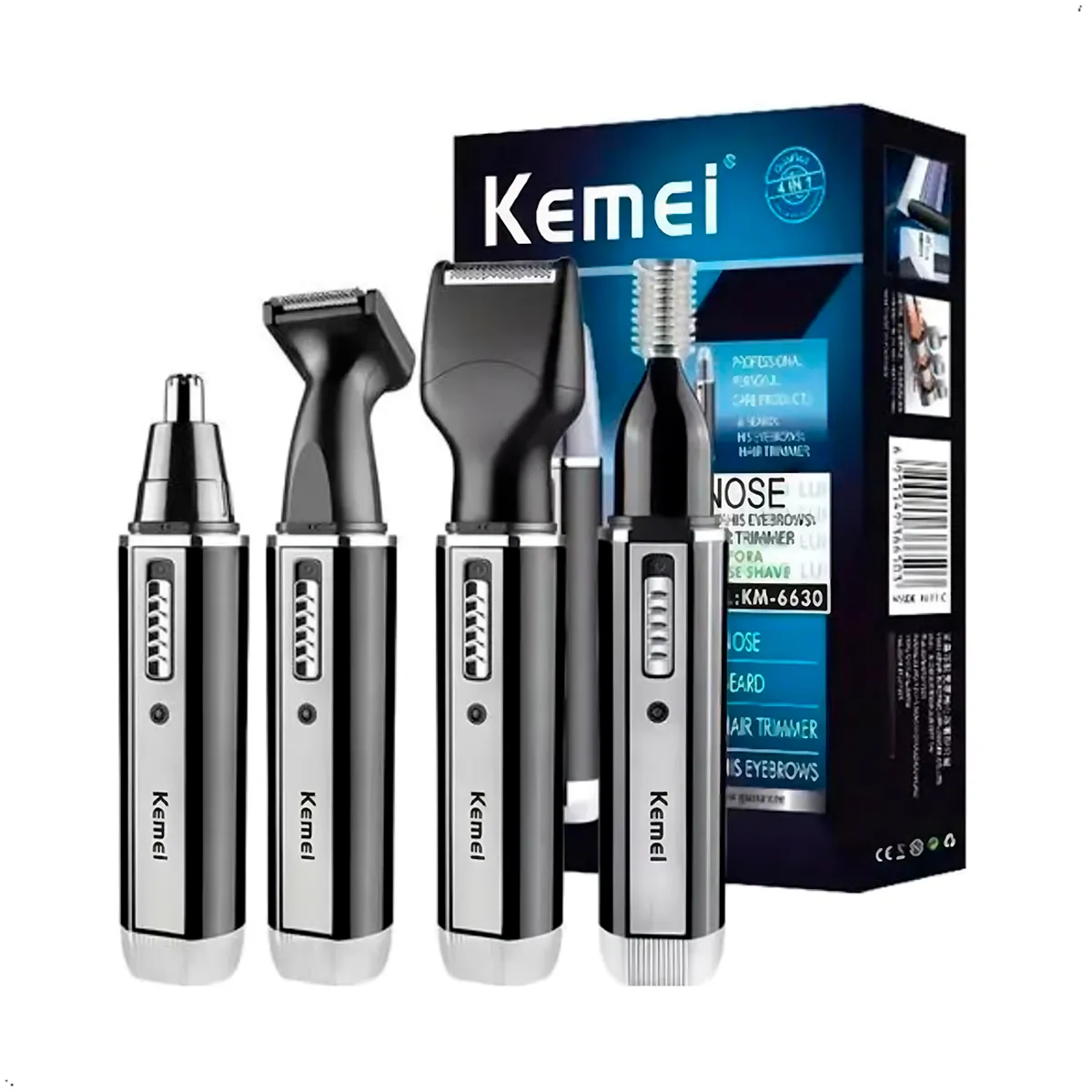 KEMEI - Recortador De Vello Nasal Oido Kemei Km-6630 4 En 1 Portatil