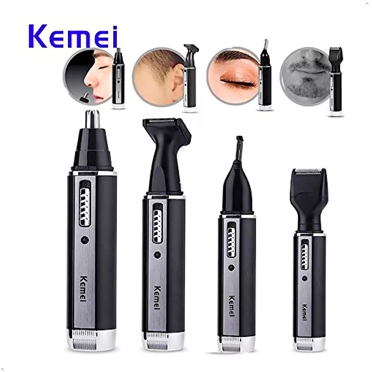 KEMEI - Recortador De Vello Nasal Oido Kemei Km-6630 4 En 1 Portatil