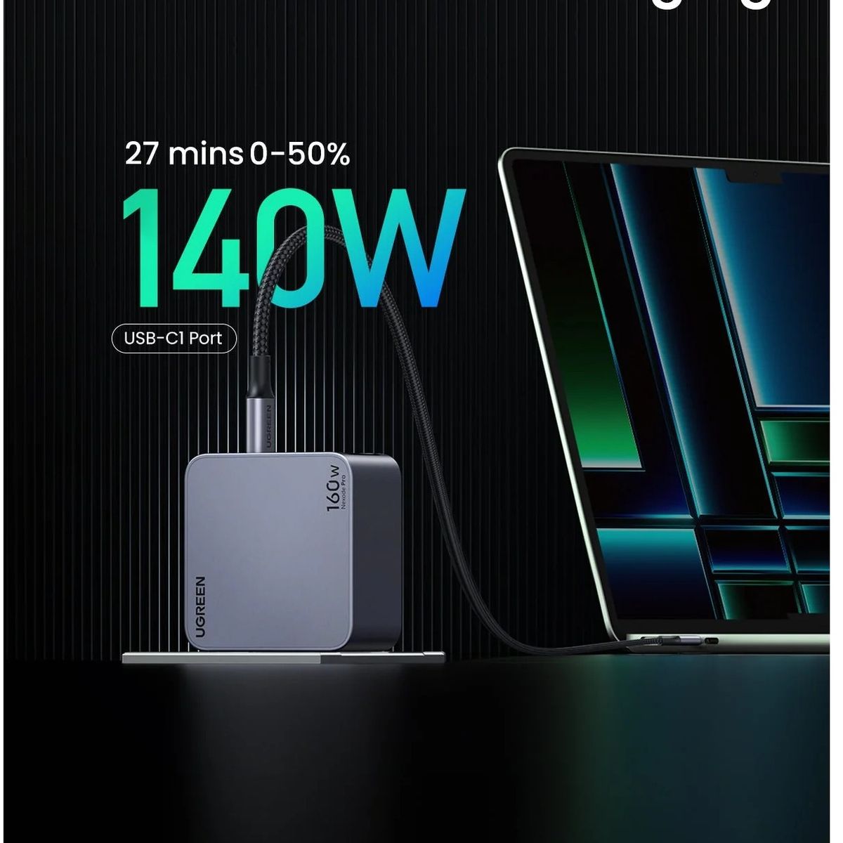 UGREEN - Cargador Ugreen Nexode Pro 160W 4 Port USB-C/USB-A Charger