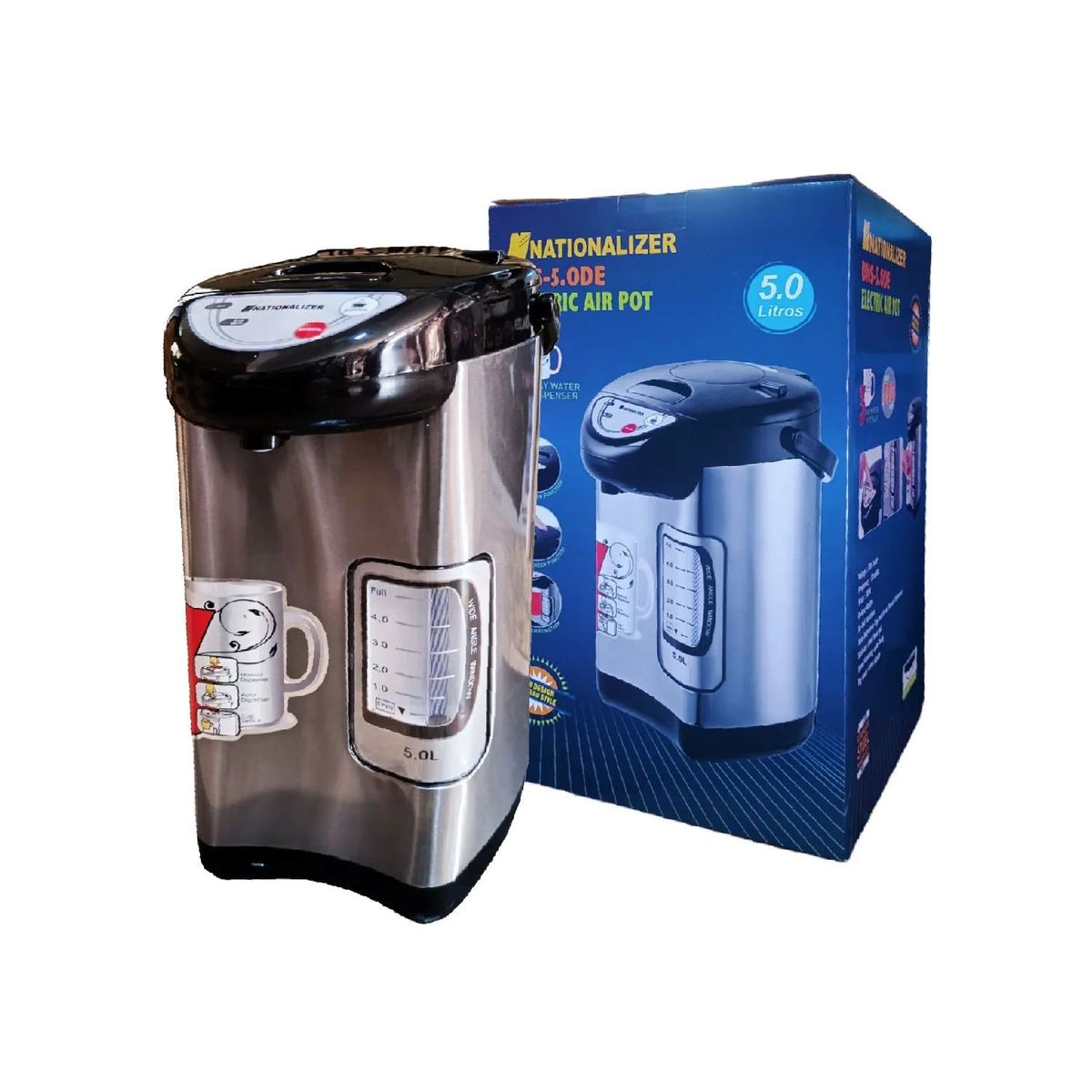 NATIONALIZER - Termo Hervidor Eléctrico Dispensador De 5 Litros Nationalizer DNS-5N2