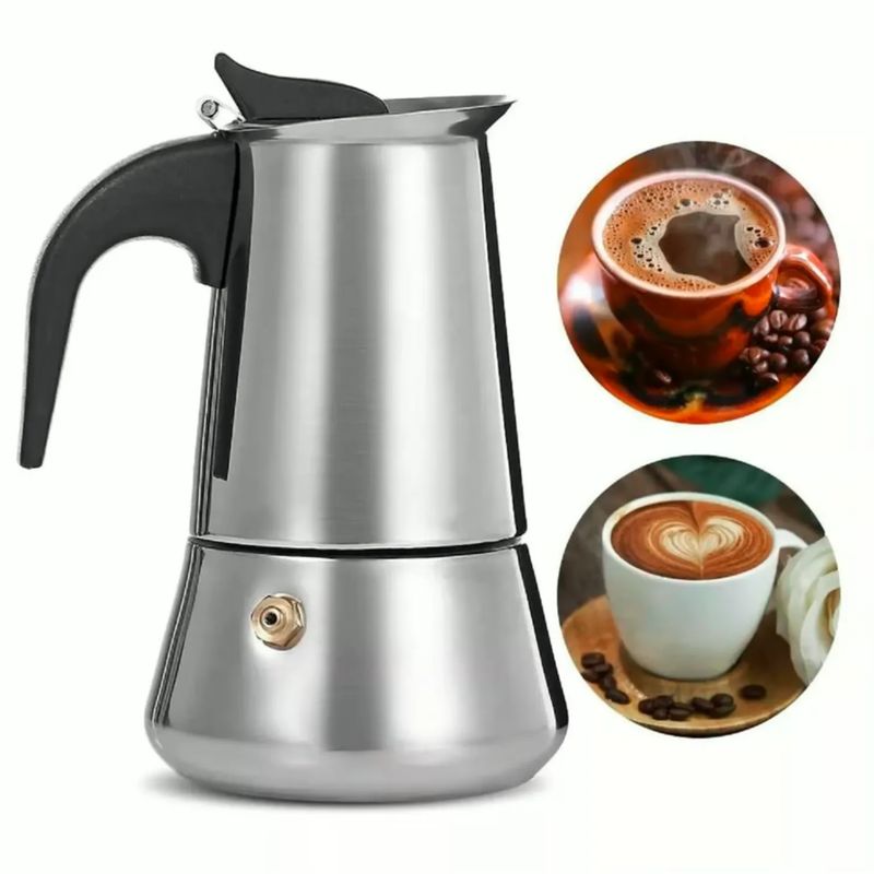 GENERICO - Cafetera Italiana 6 Tazas Acero Inox Espresso Make
