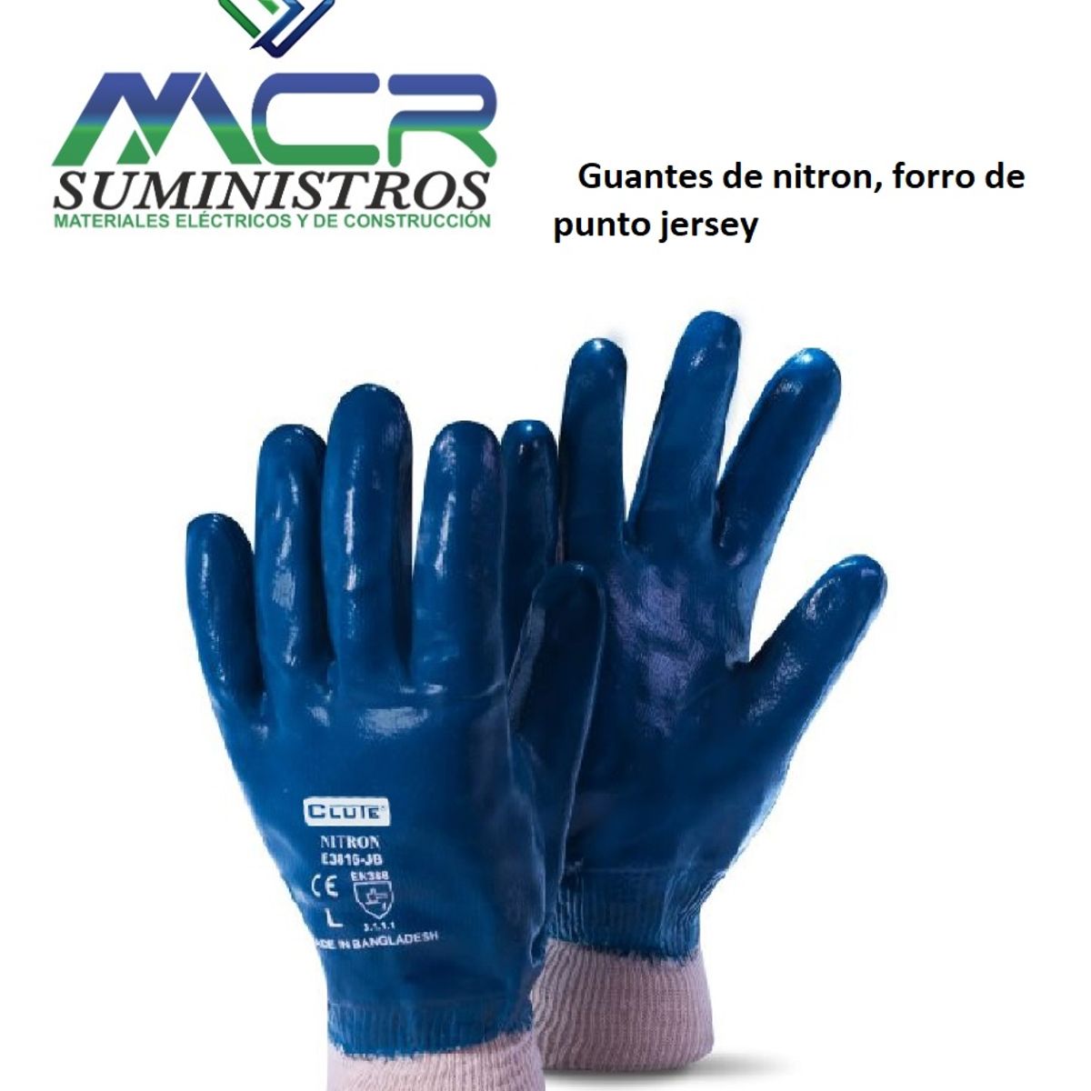 GENERICO - Guantes de nitron forro de punto jersey Precio x docena